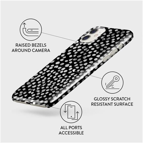 Burga Night Sky iPhone Snap Case 11 Pro Max NWT Black White Stars Dots - Picture 6 of 8